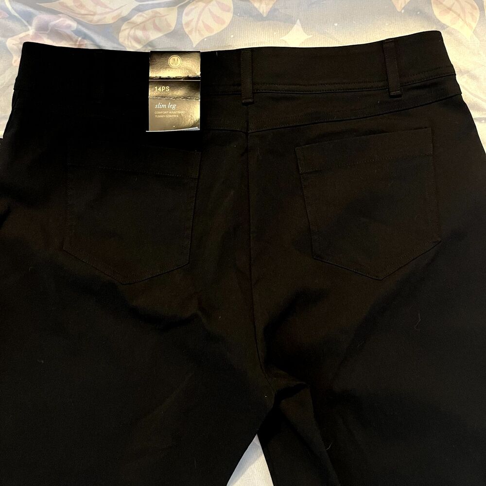 JM Collection Pull‑On Pants Women’s 14P Black Slim Leg Stretch Comfort NWT - Picture 11 of 14